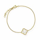 Pan Jewelry - Kløver Armbånd i forgylt sølv med perlemor thumbnail