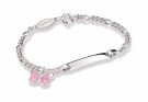 Pia & Per - ID-Armbånd i sølv, Rosa Sommerfugl thumbnail