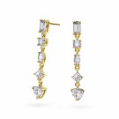 Pan Jewelry - Viva Vegas Øredobber i forgylt sølv med hvit zirkonia thumbnail