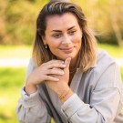 Gulldia - Armbånd i forgylt sølv med oransje zirkonia by Nora Mørk thumbnail