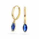 Pan Jewelry - Øreringer i gull med blå zirkonia thumbnail
