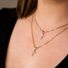 Pan Jewelry - Kors smykke i forgylt sølv med zirkonia thumbnail