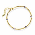 Pan Jewelry - Armbånd i forgylt sølv med lilla zirkonia thumbnail