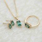 Pan Jewelry - Øredobber i gull grønn spinell thumbnail