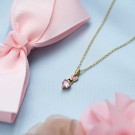 Prins & Prinsesse - Smykke i sølv med rosa zirkonia kanin thumbnail