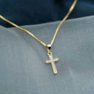 Pan Jewelry - Kors smykke i forgylt sølv med zirkonia thumbnail