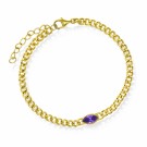 Pan Jewelry - Rio Radiance Armbånd i forgylt sølv med lilla zirkonia thumbnail
