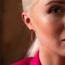 Pan Jewelry - Viva Vegas Øredobber i forgylt sølv med rosa zirkonia thumbnail