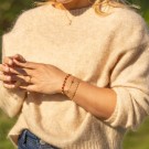 Gulldia - Armbånd i forgylt sølv med oransje zirkonia by Nora Mørk thumbnail