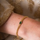 Pan Jewelry - Rio Radiance Armbånd i forgylt sølv med grønn zirkonia thumbnail