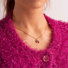 Pan Jewelry - GLAM Smykke i forgylt sølv med rosa stener thumbnail