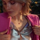 Sif Jakobs - Ellisse Carezza Smykke med rosa zirkonia, 18k gullbelagt thumbnail