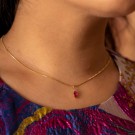 Pan Jewelry - Smykke i gull med rød zirkonia thumbnail