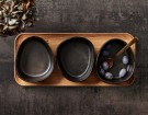 Aida - RAW Organic Skålsett med trebrett, Titanium Black thumbnail