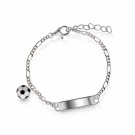 Prins & Prinsesse - ID-armbånd i sølv med fotball thumbnail