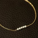 Pan Jewelry - Ankelkjede i sølv med perler, 25cm thumbnail
