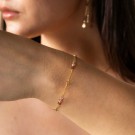Gulldia - Fairy Armbånd i forgylt sølv med glasskrystall, golden mix thumbnail