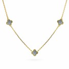 Pan Jewelry - Kløver Smykke i forgylt sølv med grå perlemor thumbnail