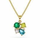 Pan Jewelry - GLAM Smykke i forgylt sølv med grønne stener thumbnail