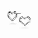 Pan Jewelry - Øredobber i sølv med hjerte og zirkonia thumbnail