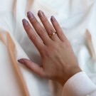 Moments by Pan Jewelry - Giftering i gult gull med fasettkant, 3,5mm thumbnail