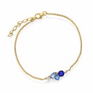 Pan Jewelry - GLAM Armbånd i forgylt sølv med blå stener thumbnail