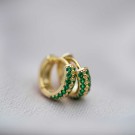 Pan Jewelry - Øreringer i sølv med grønn zirkonia thumbnail