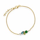 Pan Jewelry - GLAM Armbånd i forgylt sølv med grønne stener thumbnail