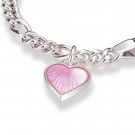 Pia & Per - ID-armbånd i sølv, rosa hjerte thumbnail