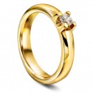 Moments by Pan Jewelry - Giftering i gult gull med dia. 0,20ct WSI, 4mm thumbnail
