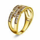 Pan Jewelry - London Luxe Ring i forgylt sølv med hvite zirkonia thumbnail