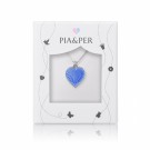 Pia & Per - Halskjede i sølv, Lys blå Hjerte 14mm thumbnail