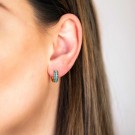 Pan Jewelry - Øreringer i forgylt sølv med blå zirkonia thumbnail