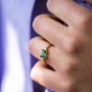 Pan Jewelry - Ring i gull med grønn spinell thumbnail