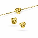 Pan Jewelry - Knute Armbånd og øredobber i forgylt sølv thumbnail