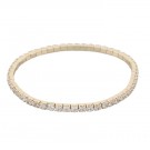 Snö of Sweden - Meadow Elastisk Armbånd i forgylt messing med zirkonia thumbnail
