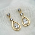 Pan Jewelry - Øredobber i forgylt sølv med zirkonia thumbnail
