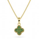 Pan Jewelry - Kløver smykke i sølv med grønn zirkonia thumbnail