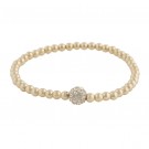 Snö of Sweden - Mysk Elastisk Armbånd i forgylt messing, S/M thumbnail