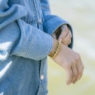 Gulldia - Armbånd i forgylt sølv med hvite zirkonia by Nora Mørk thumbnail