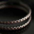 Alexander - Armbånd i stål med sort/brunt skinn thumbnail