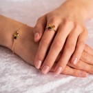 Pan Jewelry - GLAM Ring i forgylt sølv med gylne stener thumbnail