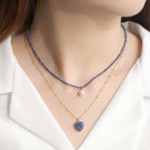 Goldstory - Smykke hjerte i forgylt sølv med lapis thumbnail