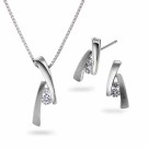 Pan Jewelry - Smykkesett i sølv med zirkonia thumbnail