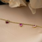 Prins & Prinsesse - Armbånd i forgylt sølv med rosa zirkonia thumbnail