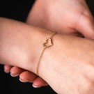 Pan Jewelry - Armbånd i forgylt sølv med hjerte og zirkonia thumbnail