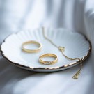 Moments by Pan Jewelry - Giftering i gult gull med dia. 0,09ct WSI, 3,5mm thumbnail
