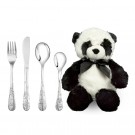 Eik Barn - Panda Stålbestikk med bamse thumbnail
