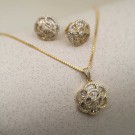Pan Jewelry - Øredobber i forgylt sølv med zirkonia thumbnail