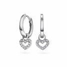 Pan Jewelry - Øreringer i sølv med hjerte og zirkonia thumbnail